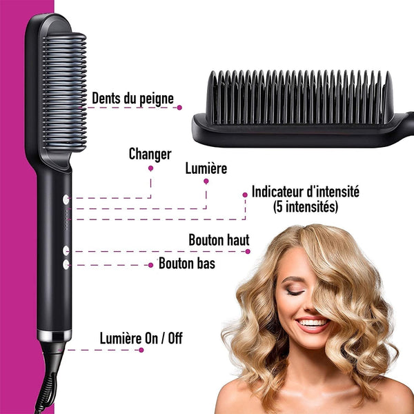 Brush hair straightener